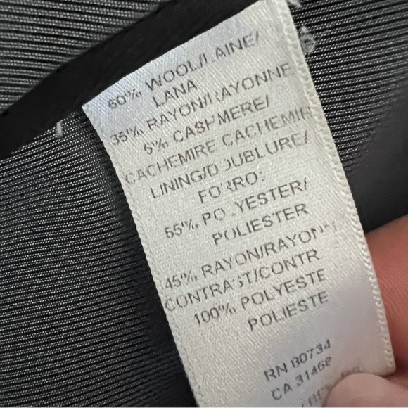 BCBG MAX AZRIA - Black, Fitted, Flutter/Ruffle PEA COAT - Picture 4 of 8